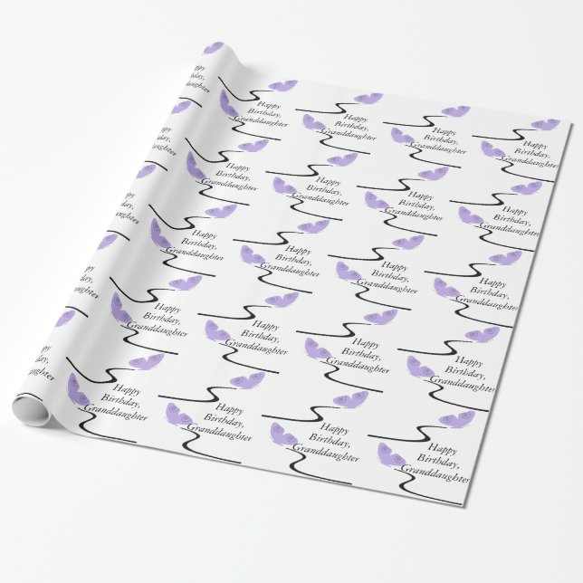 Granddughter's Birthday, butterflies gift wrap. Wrapping Paper (Unrolled)