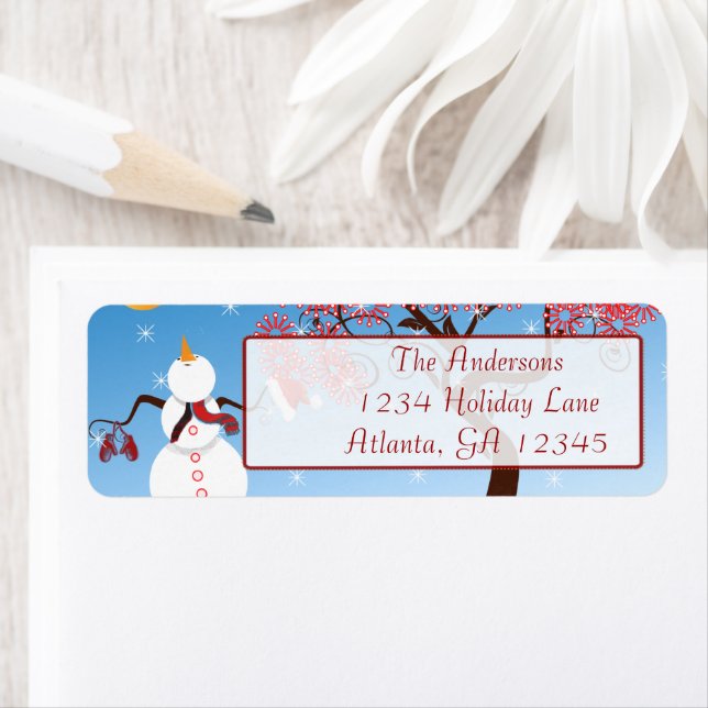 Grande adresse Whimsical Star Snowman (En situation)