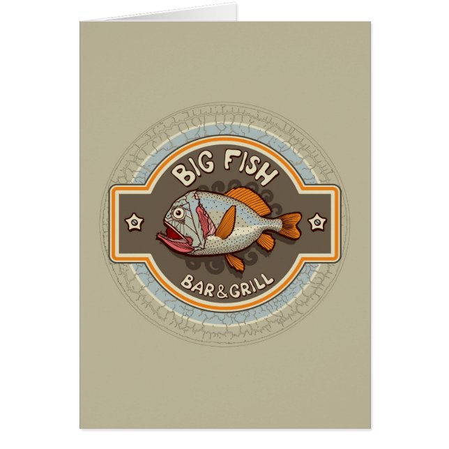 Grande affiche de bar et grill de poissons (Devant)