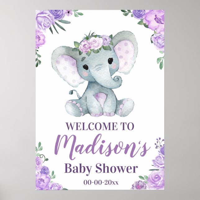 Grande Affiche de bienvenue d'éléphant, Poster de  (Devant)
