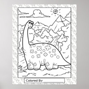 Grande affiche de dinosaure couleur