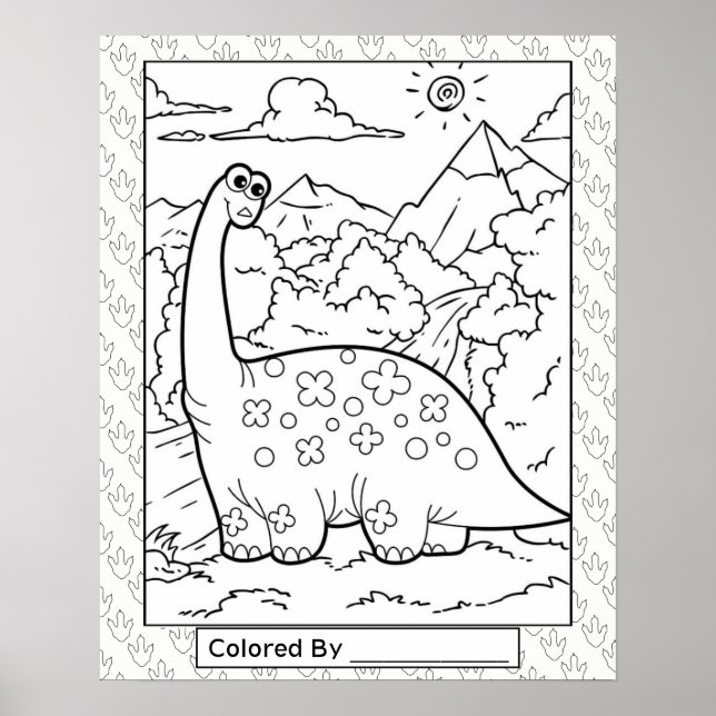 Grande affiche de dinosaure couleur (Devant)