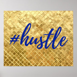 Grande affiche de hâte d'effet de feuille d'or