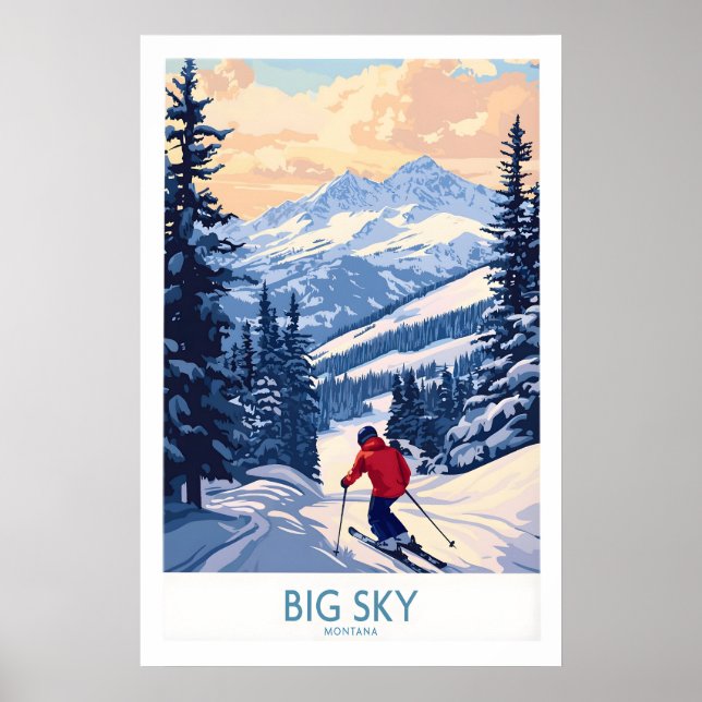 Grande Affiche de la station de ski Big Sky Montan (Devant)