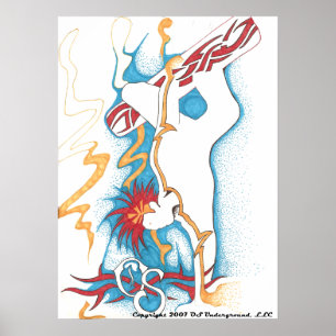 Grande affiche de surfeur