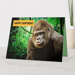 GRANDE APE FUNNY GORILLA CARTES D'ANNIVERSAIRE SUR