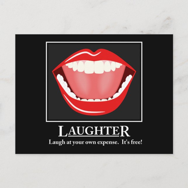 Grande Bouche drôle rire motivation Cartes postale (Devant)