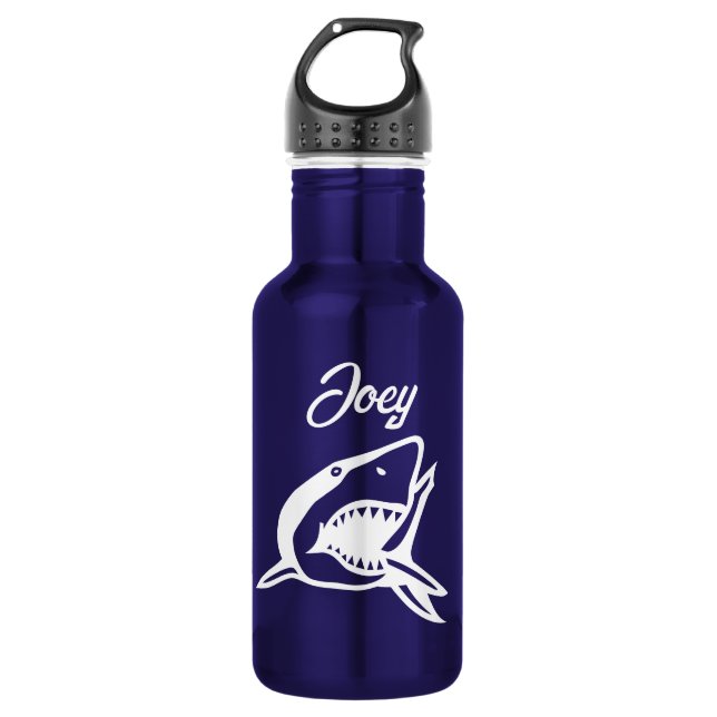 Grande bouteille d'eau personnalisée de requin bla (Devant)