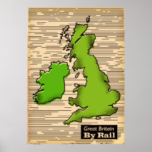 Grande-Bretagne par rail affiche