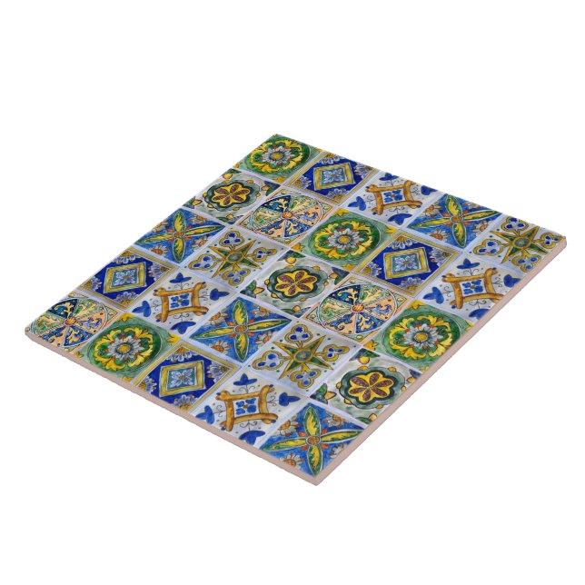 Grande carreaux en céramique de style sicilien "Si (Côté)
