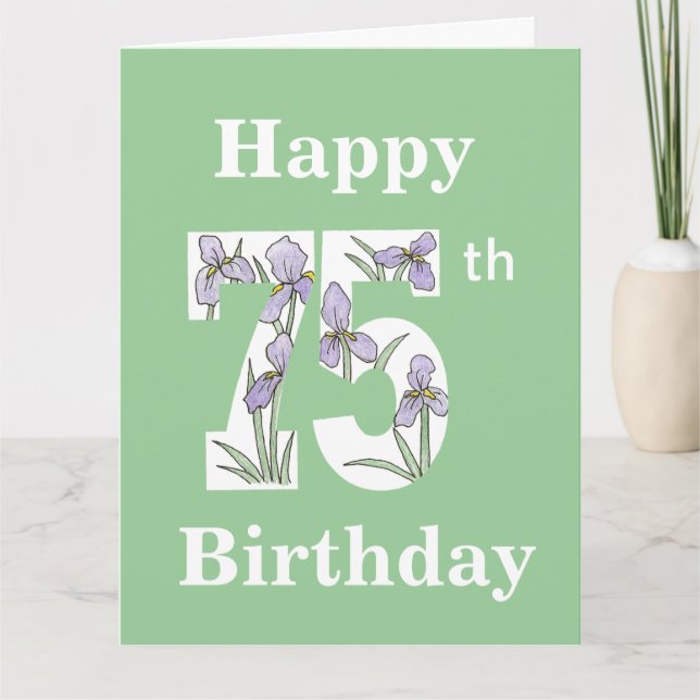 Grande carte d'anniversaire Big 75th (Devant)