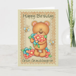 Grande Carte D'Anniversaire De Petite-Fille Avec U