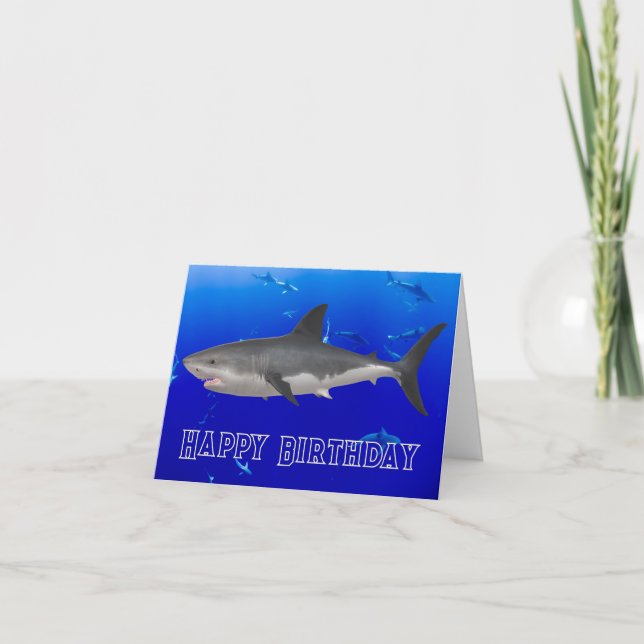Grande carte d'anniversaire de requin blanc (Devant)