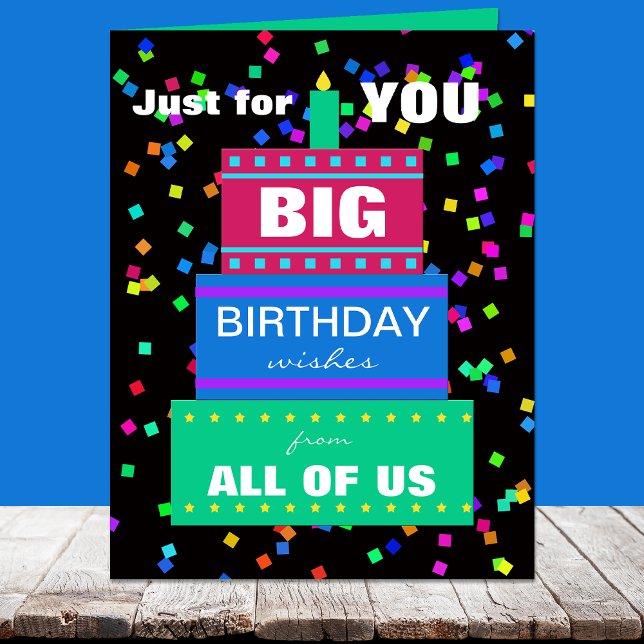 Grande carte d'anniversaire de travail du groupe (Créateur téléchargé)