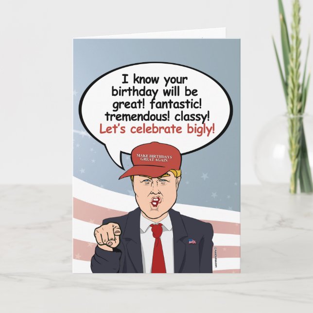 Grande carte d'anniversaire de Trump - Fêtons-nous (Devant)