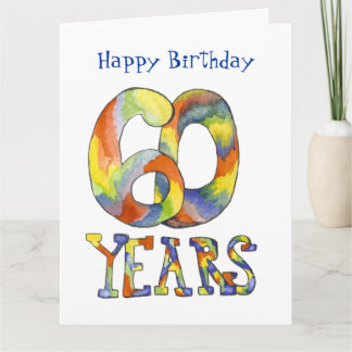 Grande carte d'anniversaire du 60e anniversaire