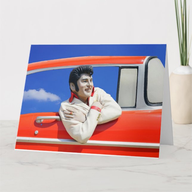 GRANDE CARTE DE MERCI FUNNY, ROCKER 1950 (Devant)