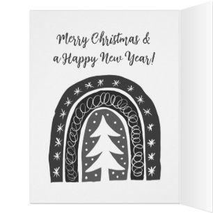 Grande carte de Noël avec dessin d'arbre de Noël B