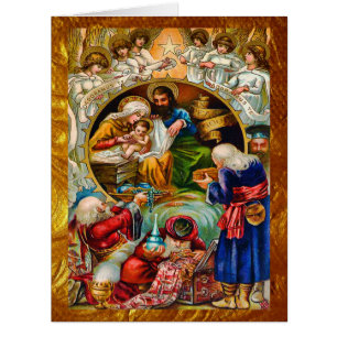 Grande carte de Noël d'or