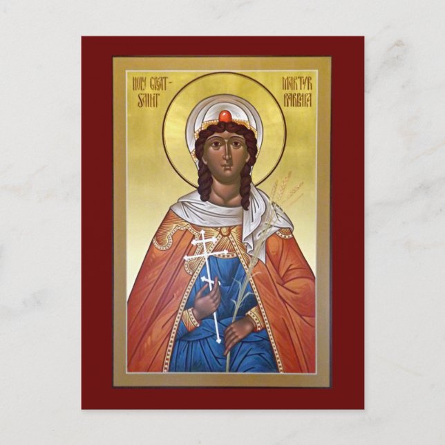 Grande carte de prière martyr Barbara (Devant)
