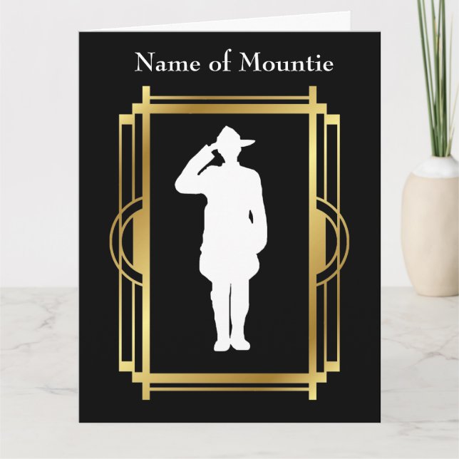 Grande carte de retraite Silhouette de la Gendarme (Devant)