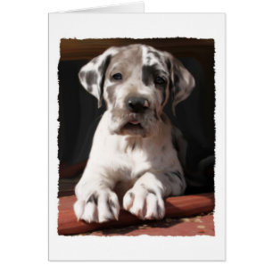 Grande carte de voeux Dane Puppy