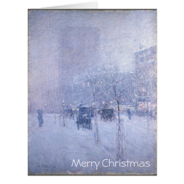 Grande carte de voeux de Noël impressionniste (Devant)