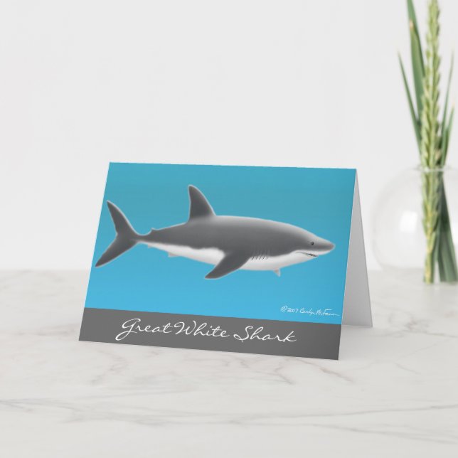 Grande carte de voeux de requin blanc (Devant)