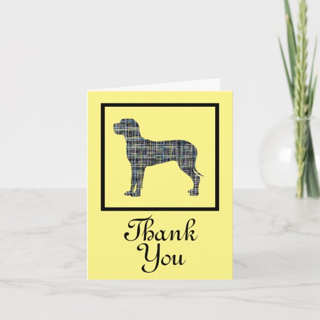 Grande carte de voeux Merci Dane Chien (Devant)