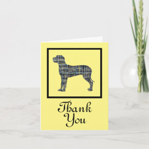 Grande carte de voeux Merci Dane Chien
