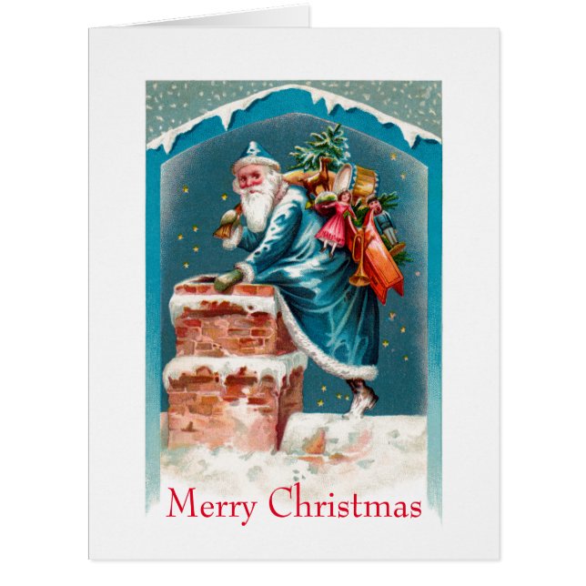 Grande carte de voeux Sky Blue Père Noël (Devant)