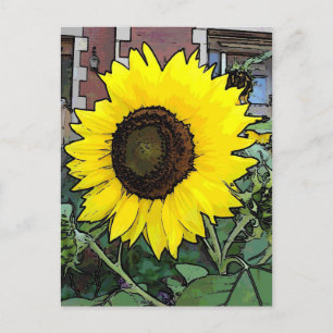 Grande carte postale de tournesol jaune