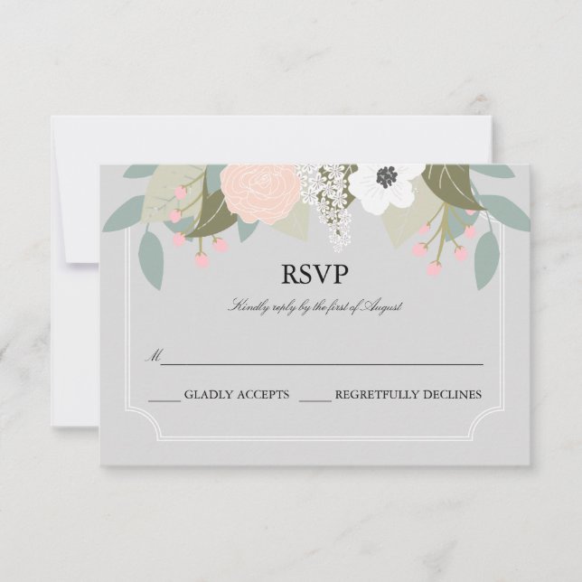 Grande carte RSVP Florale. (Devant)