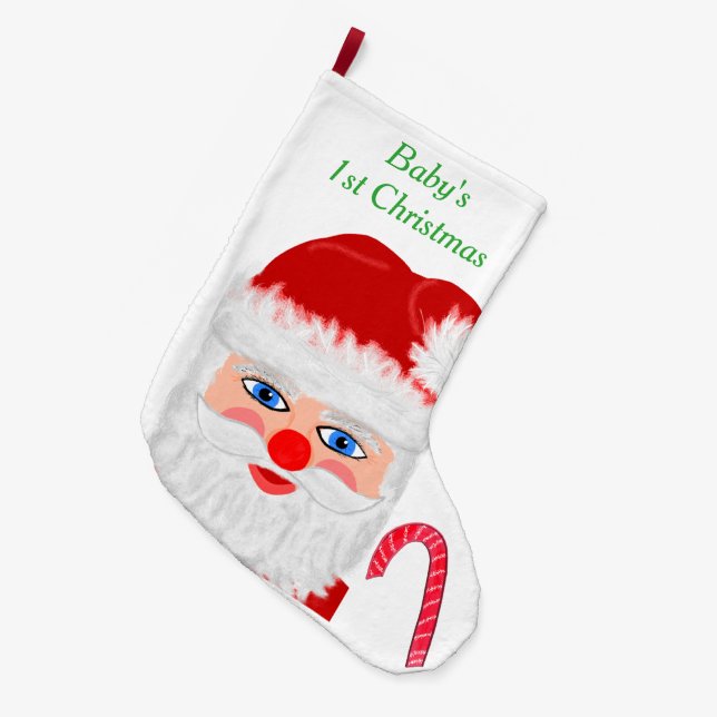 Grande Chaussette De Noël 1er Père Noël de Noël pour bébé (Devant (Accrochage))