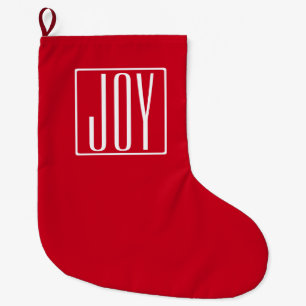 Grande Chaussette De Noël 3 Initiales/Lettres Monogramme   Rouge et blanc