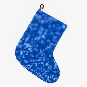 Grande Chaussette De Noël 4 ambiants, art bleu de décor de maison de