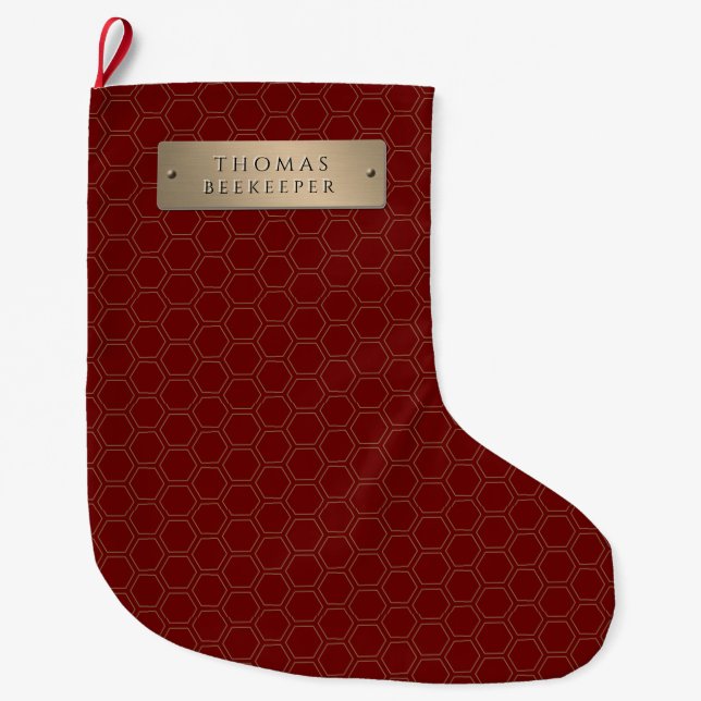 Grande Chaussette De Noël Abeignets de nid d'or (Devant)