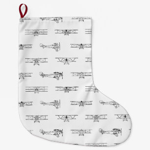 Grande Chaussette De Noël Aéronefs Vintages - COULEUR SUR MESURE