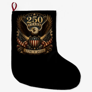 Grande Chaussette De Noël Aigle patriotique américain 1776 2026 250e 4 juill