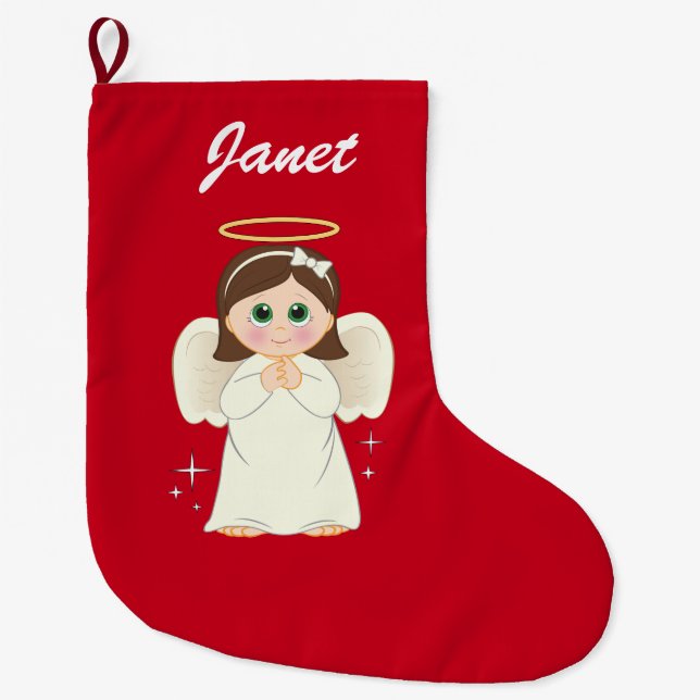 Grande Chaussette De Noël Ange de Noël (Devant)