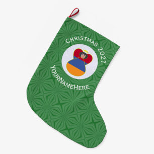 Grande Chaussette De Noël Ange du drapeau arménien Noël Personnalisé