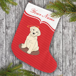 Grande Chaussette De Noël Ange jaune de labrador retriever