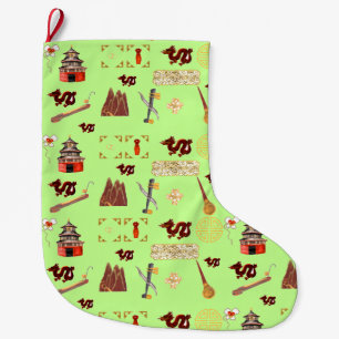 Grande Chaussette De Noël Année du Dragon chinois Favoris Musique Chance