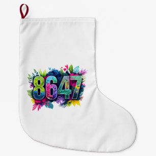 Grande Chaussette De Noël Anti Trump 8647 Floral Résister 86 47 Impeach Trum