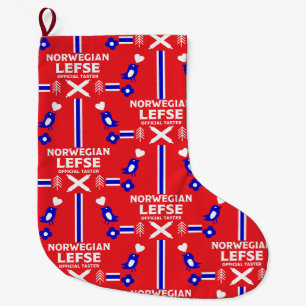 Grande Chaussette De Noël Apron norvégien de gauche