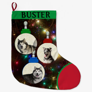 Grande Chaussette De Noël Arbre photo pour animaux de compagnie Ornements Aj