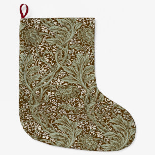 Grande Chaussette De Noël Arcadia de William Morris vintage entièrement sans