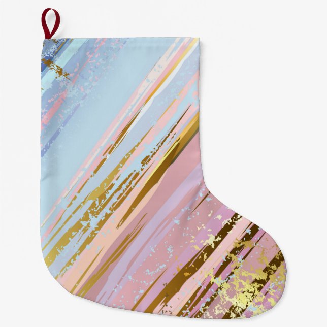 Grande Chaussette De Noël Arrière - plan rose texturé (Devant)