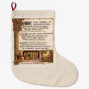 Grande Chaussette De Noël Art de manuscrit enluminé de chanson de Wassail vi
