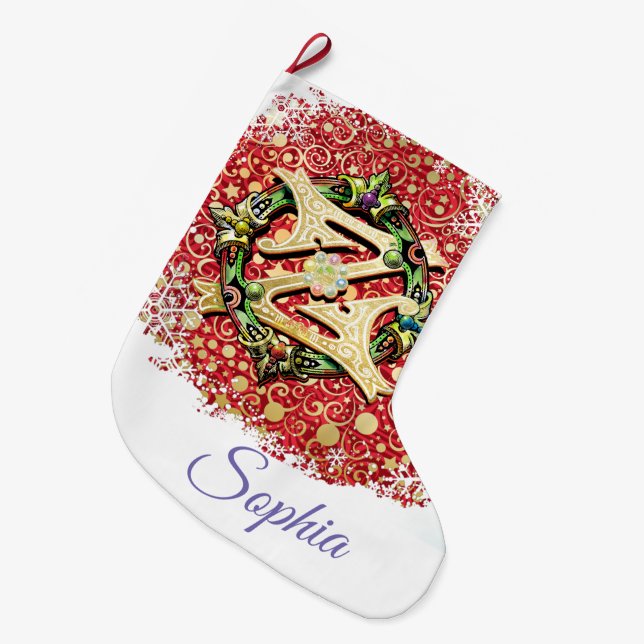 GRANDE CHAUSSETTE DE NOËL ASSISTANT CLASSIQUE DU STOCKAGE DE NOËL D'OZ (Devant (Accrochage))